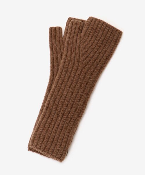 le.coeur blanc（ルクールブラン）の「リブニットフィンガーレスグローブ（手袋・レディース・キャメル/ライトグレー・FREE）」の16枚目の写真