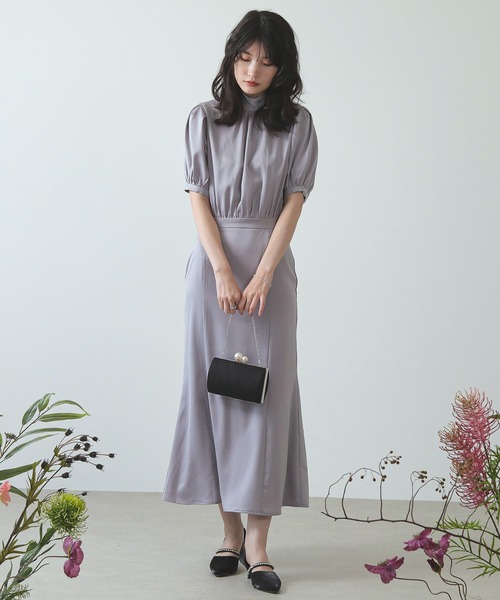 Kana（カナ）の「シンプル フレア ハイネック バックリボン マーメイドドレス パーティー ドレス 結婚式 お呼ばれ オケージョン（ドレス・レディース・ブルー系その他/ライトグリーン/ブラウン・S/M）」の19枚目の写真