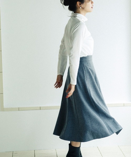 sail（サイル）の「【販売終了】【sail】ツイードフレアスカート　小さいサイズ【低身長・小柄女性向けサイズ】（スカート・レディース・グレー/ライトグレー・PS(XS－S)/PS）」の2枚目の写真