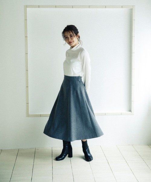 sail（サイル）の「【販売終了】【sail】ツイードフレアスカート　小さいサイズ【低身長・小柄女性向けサイズ】（スカート・レディース・グレー/ライトグレー・PS(XS－S)/PS）」の3枚目の写真