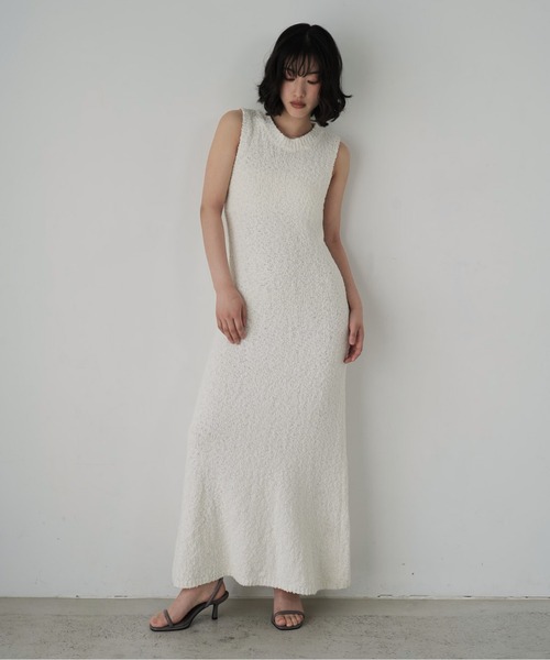 PLAINPEOPLEグレー ノースリーブ ニット ロングワンピース 楽天市場】ニット ノースリーブ ロングワンピース グレー