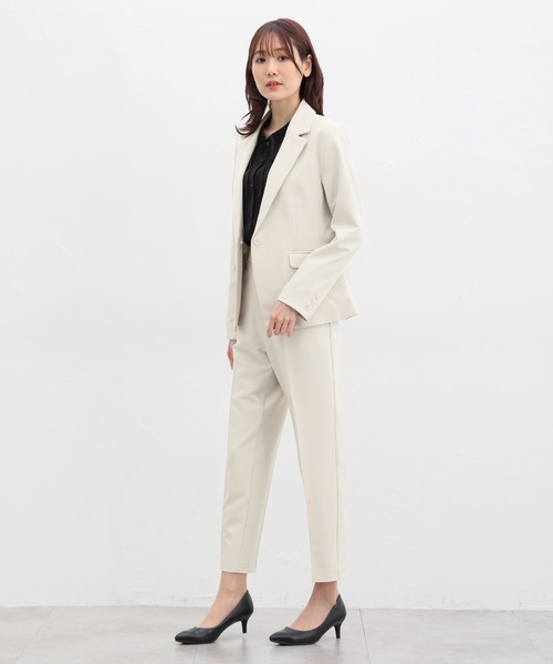 Honeys(ハニーズ)の「ウォッシャブルストレッチテーラードジャケット(テーラードジャケット・レディース・アイボリー/ブラック/杢グレー/ベージュ/ダークネイビー・S/M/L/LL/3L)」の6枚目の写真