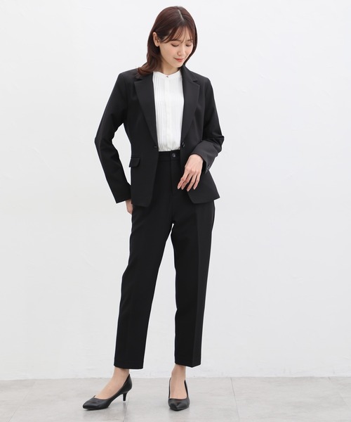 Honeys(ハニーズ)の「ウォッシャブルストレッチテーラードジャケット(テーラードジャケット・レディース・アイボリー/ブラック/杢グレー/ベージュ/ダークネイビー・S/M/L/LL/3L)」の14枚目の写真