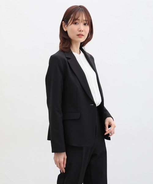 Honeys(ハニーズ)の「ウォッシャブルストレッチテーラードジャケット(テーラードジャケット・レディース・アイボリー/ブラック/杢グレー/ベージュ/ダークネイビー・S/M/L/LL/3L)」の15枚目の写真