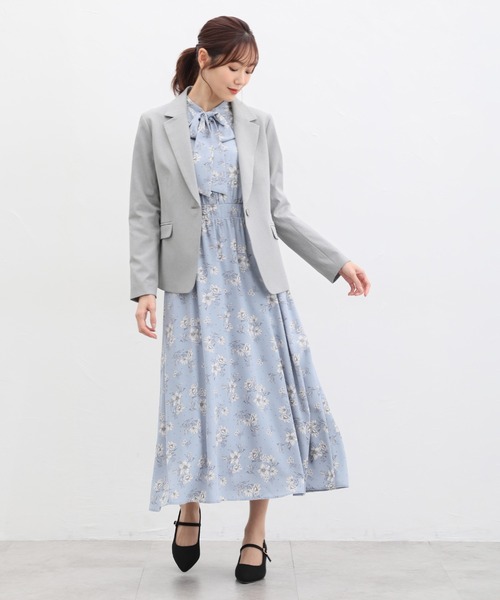 Honeys(ハニーズ)の「ウォッシャブルストレッチテーラードジャケット(テーラードジャケット・レディース・アイボリー/ブラック/杢グレー/ベージュ/ダークネイビー・S/M/L/LL/3L)」の20枚目の写真