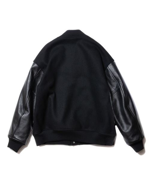 COOTIE PRODUCTIONS（クーティープロダクションズ）の「Wool Melton Error Fit Stadium Jacket（スタジャン・メンズ・ブラック×ブラック/ブラック×ホワイト・MEDIUM/LARGE/SMALL）」の9枚目の写真