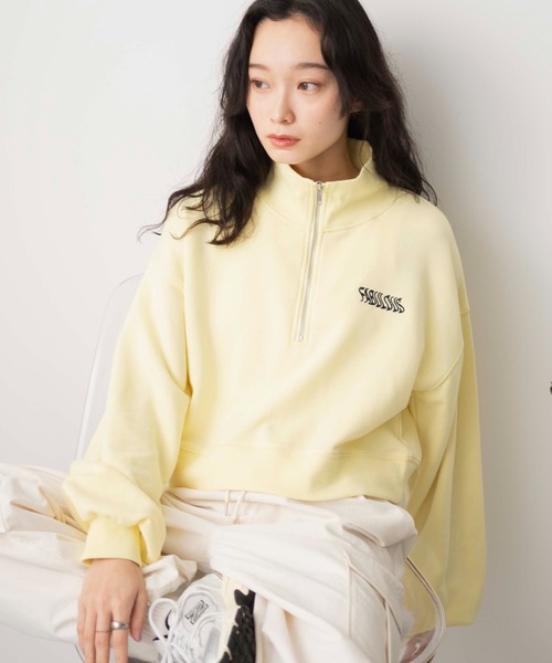 WEGO（ウィゴー）の「WEGO/ハーフジップショートスウェット（スウェット・レディース・オフホワイト/ブルー/レッド/その他2/その他1/杢グレー/ブルー系その他/ライトイエロー/その他3/その他4/ホワイト系その他/その他5/その他6・FREE）」の6枚目の写真