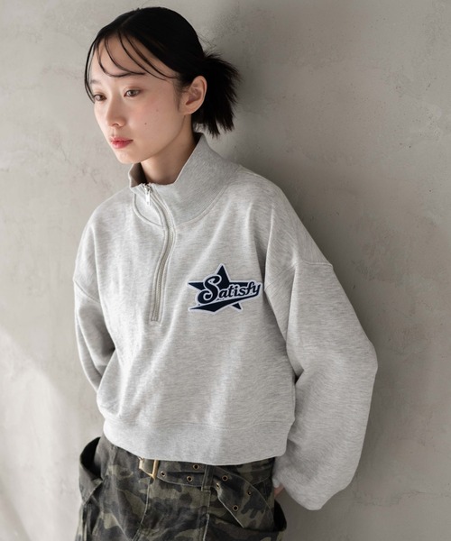 WEGO（ウィゴー）の「WEGO/ハーフジップショートスウェット（スウェット・レディース・オフホワイト/ブルー/レッド/その他2/その他1/杢グレー/ブルー系その他/ライトイエロー/その他3/その他4/ホワイト系その他/その他5/その他6・FREE）」の13枚目の写真