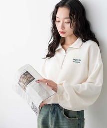 WEGO/ハーフジップショートスウェット