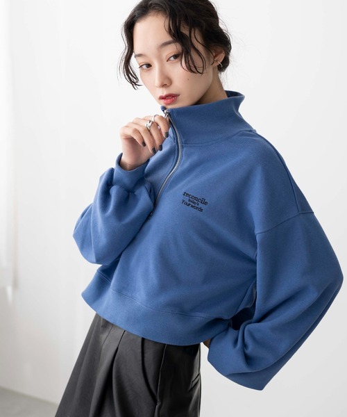 WEGO（ウィゴー）の「WEGO/ハーフジップショートスウェット（スウェット・レディース・オフホワイト/ブルー/レッド/その他2/その他1/杢グレー/ブルー系その他/ライトイエロー/その他3/その他4/ホワイト系その他/その他5/その他6・FREE）」の5枚目の写真