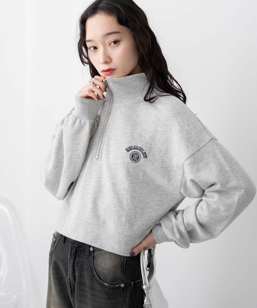 H BEAUTY＆YOUTH ハーフジップ ショートスウェット UNITED ARROWS LTD. OUTLET｜<H> ハーフジップ ショートスリーブ