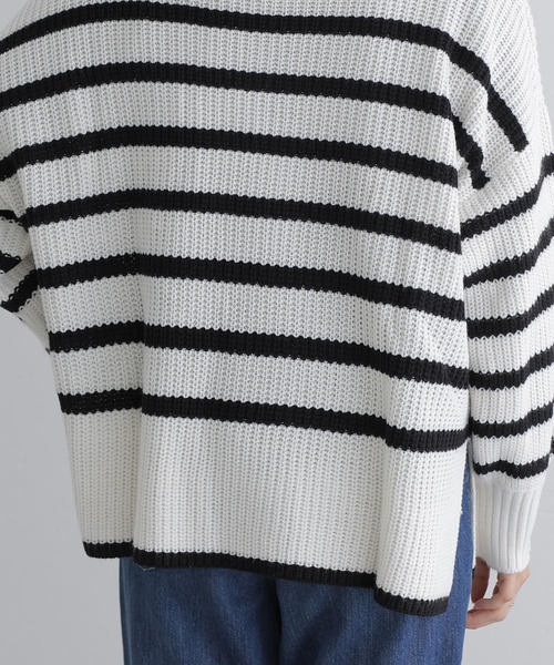 ElegChic(エレグシック)の「ハイネックボーダーニット(ニット/セーター・レディース・ブラック系その他2/ホワイト系その他/ブラック系その他・M/XL/4L)」の19枚目の写真
