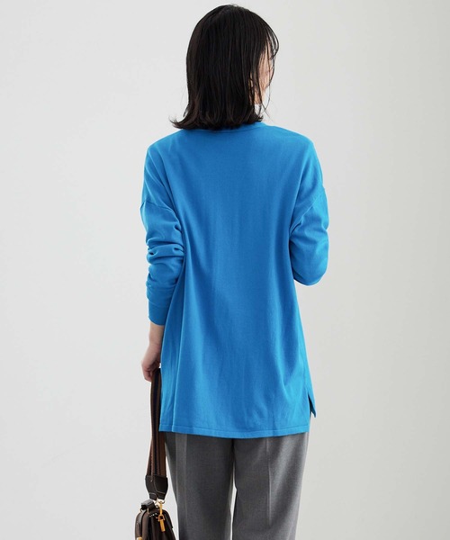 BELLUNA PLUS（ベルーナ）の「ボタン使いＶネックカーディガン（カーディガン/ボレロ・レディース・アイボリー/イエロー/ラベンダー/ネイビー/ブルー・LARGE/MEDIUM/X-LARGE）」の15枚目の写真