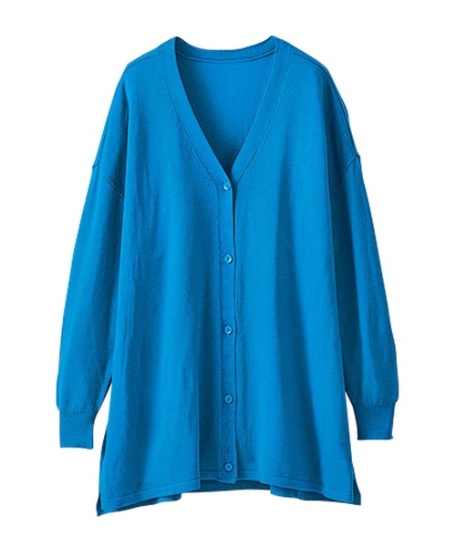 BELLUNA PLUS（ベルーナ）の「ボタン使いＶネックカーディガン（カーディガン/ボレロ・レディース・アイボリー/イエロー/ラベンダー/ネイビー/ブルー・LARGE/MEDIUM/X-LARGE）」の20枚目の写真