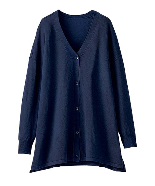 BELLUNA PLUS（ベルーナ）の「ボタン使いＶネックカーディガン（カーディガン/ボレロ・レディース・アイボリー/イエロー/ラベンダー/ネイビー/ブルー・LARGE/MEDIUM/X-LARGE）」の21枚目の写真