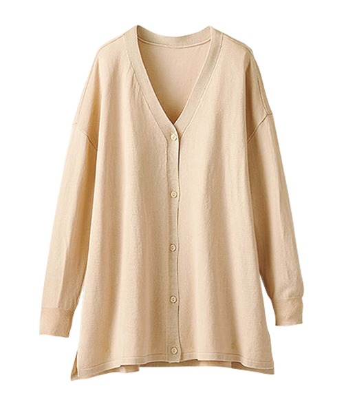 BELLUNA PLUS（ベルーナ）の「ボタン使いＶネックカーディガン（カーディガン/ボレロ・レディース・アイボリー/イエロー/ラベンダー/ネイビー/ブルー・LARGE/MEDIUM/X-LARGE）」の22枚目の写真