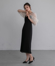 birei チュールオフショルドレス