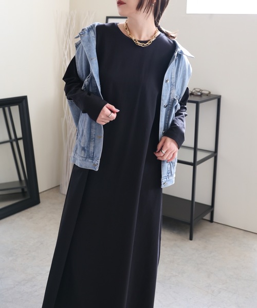 ULEULA（ウルア）の「フレアロングTワンピース（ワンピース・レディース・ホワイト/オートミール/ブラック・FREE）」の20枚目の写真