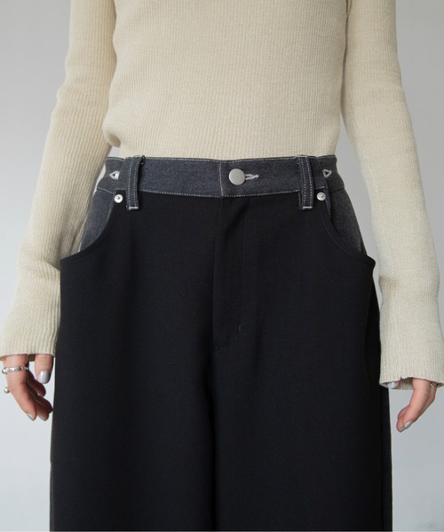 VACANCY（ヴァカンシー）の「デニム配色スラックスパンツ（デニムパンツ・レディース・ブルー/ブラック/ブラウン・SMALL/MEDIUM/LARGE）」の8枚目の写真