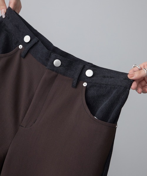 VACANCY（ヴァカンシー）の「デニム配色スラックスパンツ（デニムパンツ・レディース・ブルー/ブラック/ブラウン・SMALL/MEDIUM/LARGE）」の14枚目の写真