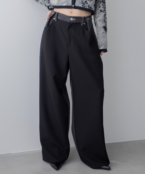 VACANCY（ヴァカンシー）の「デニム配色スラックスパンツ（デニムパンツ・レディース・ブルー/ブラック/ブラウン・SMALL/MEDIUM/LARGE）」の20枚目の写真