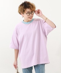 綿100% お洗濯してもよれにくい ビッグシルエット 大人 ボーダー 半袖Tシャツ