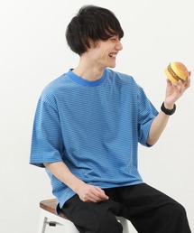 綿100% お洗濯してもよれにくい ビッグシルエット 大人 ボーダー 半袖Tシャツ