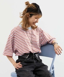 devirock（デビロック）の「綿100% お洗濯してもよれにくい ビッグシルエット 大人 ボーダー 半袖Tシャツ（Tシャツ/カットソー）」