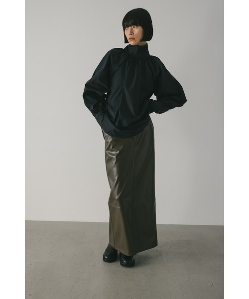 STYLEMIXER（スタイルミキサー）の「ハイネックギャザーブラウス（シャツ/ブラウス・レディース・サックスブルー/ホワイト/ブラック・FREE）」の15枚目の写真