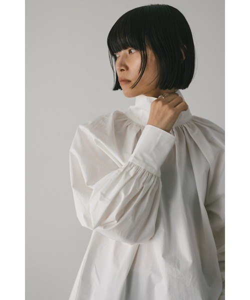 STYLEMIXER（スタイルミキサー）の「ハイネックギャザーブラウス（シャツ/ブラウス・レディース・サックスブルー/ホワイト/ブラック・FREE）」の9枚目の写真