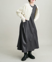 KBF | フェイクレザージャンパースカート(ワンピース)