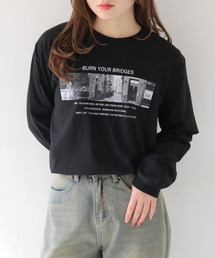 HER CLOSET（ハークローゼット）の「【HER CLOSET】累計1万枚販売！WEB限定フォトプリントロゴロンT WEB LIMITED PHOTO PRINT LOGO LONG TEE（Tシャツ/カットソー）」