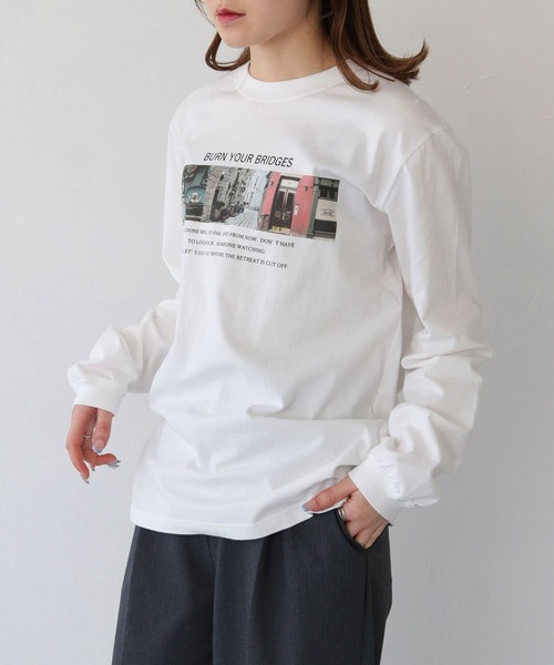 プリントT プリントt フォトt フォトプリント ロンT meilmada tシャツ フォトプリントロンT レディース : ZOZOTOWN
