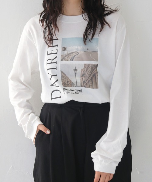 セール】【shemoshelly】WEB限定フォトプリントロゴロンT 新色