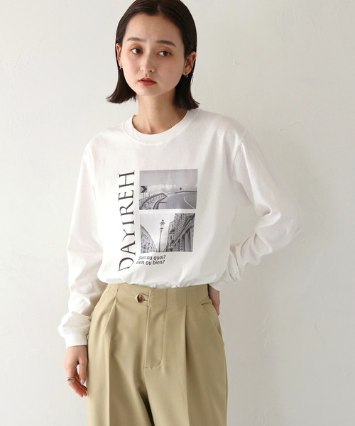 プリントT プリントt フォトt フォトプリント ロンT 楽天市場】モノクロ フォトプリントロゴロンT トップス Tシャツ
