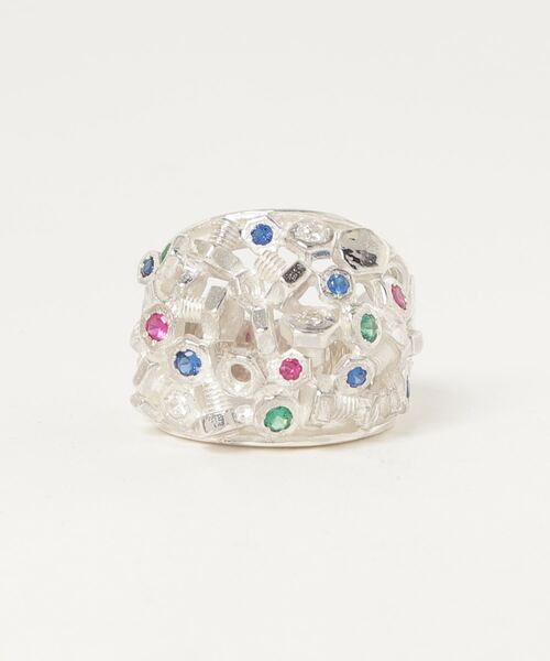 ROYAL FLASH(ロイヤルフラッシュ)の「SPARKING/スパーキング/Cluster Ring With Stone SV925(リング・メンズ・シルバー・17/19/15 /21)」の1枚目の写真