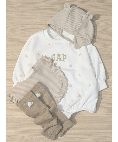 GAP(ギャップ)の「バブル ワンピース (ベビー)(ロンパース・キッズ・ホワイト/ライトグレー・70cm/80cm/60cm/50cm)」の4枚目の写真