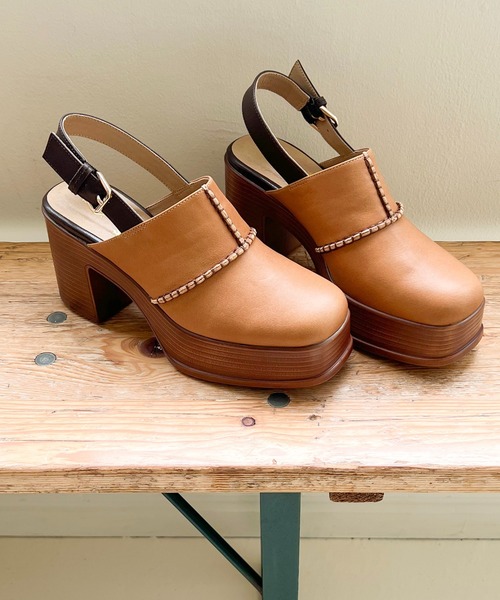 あしながおじさん(アシナガオジサン)の「厚底ステッチサボサンダル 1310221(サンダル・レディース・ライトブラウン/アイボリー/ブラック・24.5cm/24.0cm/23.5cm/23.0cm/22.5cm)」の3枚目の写真