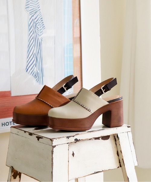 あしながおじさん(アシナガオジサン)の「厚底ステッチサボサンダル 1310221(サンダル・レディース・ライトブラウン/アイボリー/ブラック・24.5cm/24.0cm/23.5cm/23.0cm/22.5cm)」の9枚目の写真