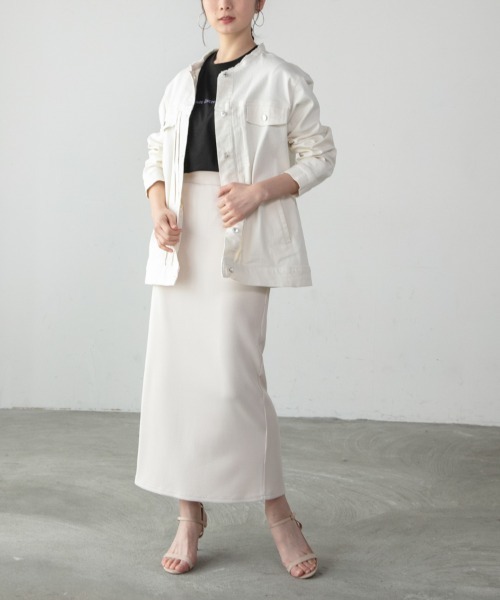 M.deux（エムドゥ）の「◎ストレッチデニムジャケット◎（デニムジャケット・レディース・オフホワイト/サックスブルー・MEDIUM）」の13枚目の写真