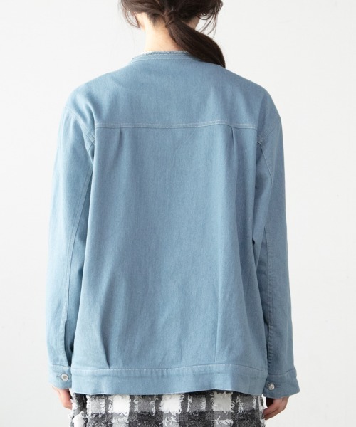 M.deux（エムドゥ）の「◎ストレッチデニムジャケット◎（デニムジャケット・レディース・オフホワイト/サックスブルー・MEDIUM）」の10枚目の写真