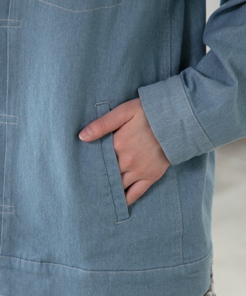 M.deux（エムドゥ）の「◎ストレッチデニムジャケット◎（デニムジャケット・レディース・オフホワイト/サックスブルー・MEDIUM）」の8枚目の写真