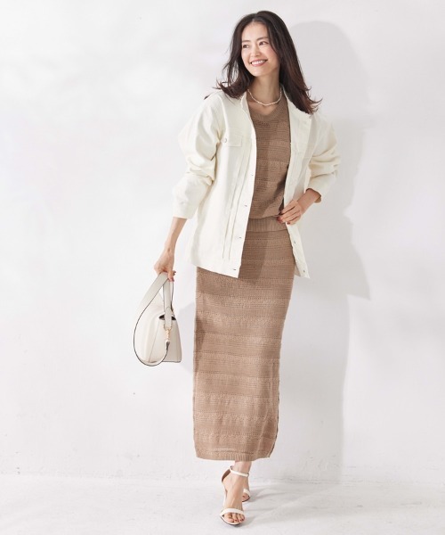 M.deux（エムドゥ）の「◎ストレッチデニムジャケット◎（デニムジャケット・レディース・オフホワイト/サックスブルー・MEDIUM）」の4枚目の写真