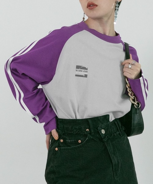 RAGEBLUE（レイジブルー）の「サイドライン/配色ラグラントラックロンT（Tシャツ/カットソー・レディース・ブラック/グレー/ホワイト・FREE）」の18枚目の写真