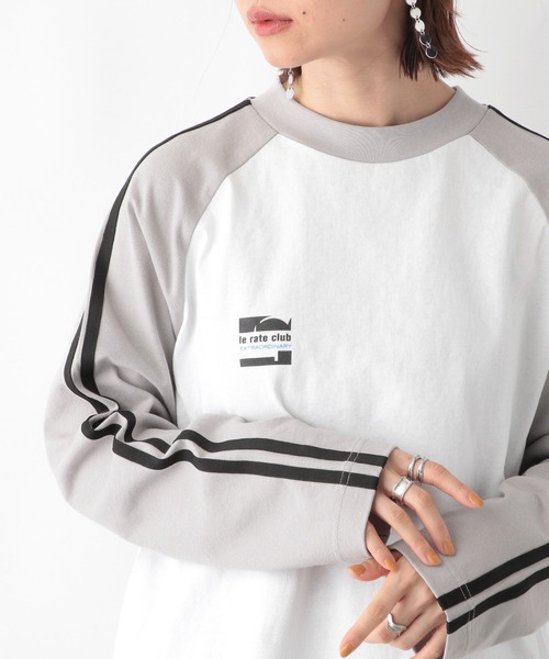 RAGEBLUE（レイジブルー）の「サイドライン/配色ラグラントラックロンT（Tシャツ/カットソー・レディース・ブラック/グレー/ホワイト・FREE）」の17枚目の写真
