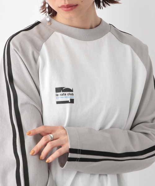 RAGEBLUE（レイジブルー）の「サイドライン/配色ラグラントラックロンT（Tシャツ/カットソー・レディース・ブラック/グレー/ホワイト・FREE）」の5枚目の写真