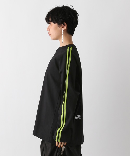 RAGEBLUE（レイジブルー）の「サイドライン/配色ラグラントラックロンT（Tシャツ/カットソー・レディース・ブラック/グレー/ホワイト・FREE）」の16枚目の写真