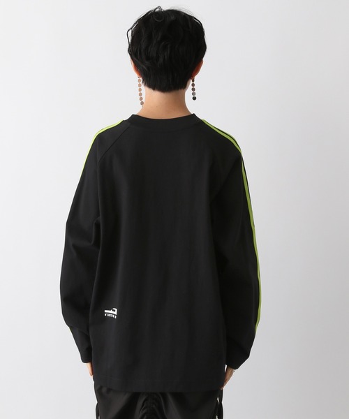 RAGEBLUE（レイジブルー）の「サイドライン/配色ラグラントラックロンT（Tシャツ/カットソー・レディース・ブラック/グレー/ホワイト・FREE）」の4枚目の写真