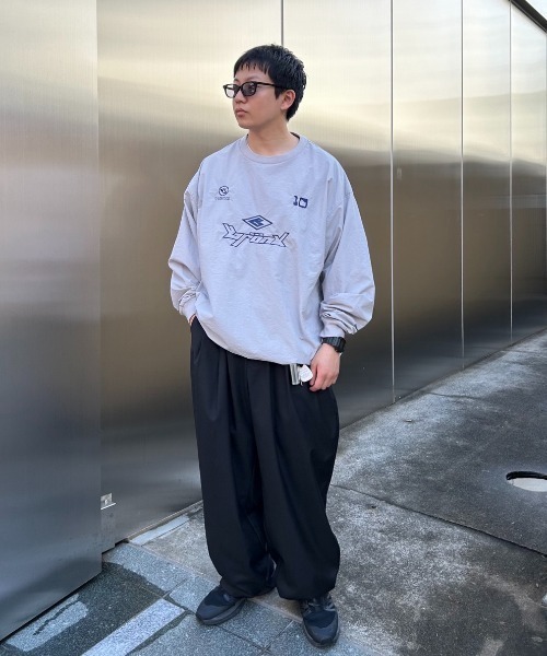WHO'S WHO gallery(フーズフーギャラリー)の「【KOOKY'N/クーキー】BRONX3ロゴナイロンゲームシャツ(Tシャツ/カットソー・メンズ・ライトグレー/グレー/アイボリー/ブラック・FREE)」の13枚目の写真