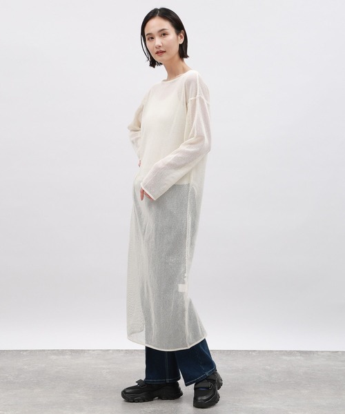 LAKOLE（ラコレ）の「メッシュワンピース長袖 / 106446（ワンピース・レディース・ブラウン/ブラック/オフホワイト・SMALL/MEDIUM）」の2枚目の写真